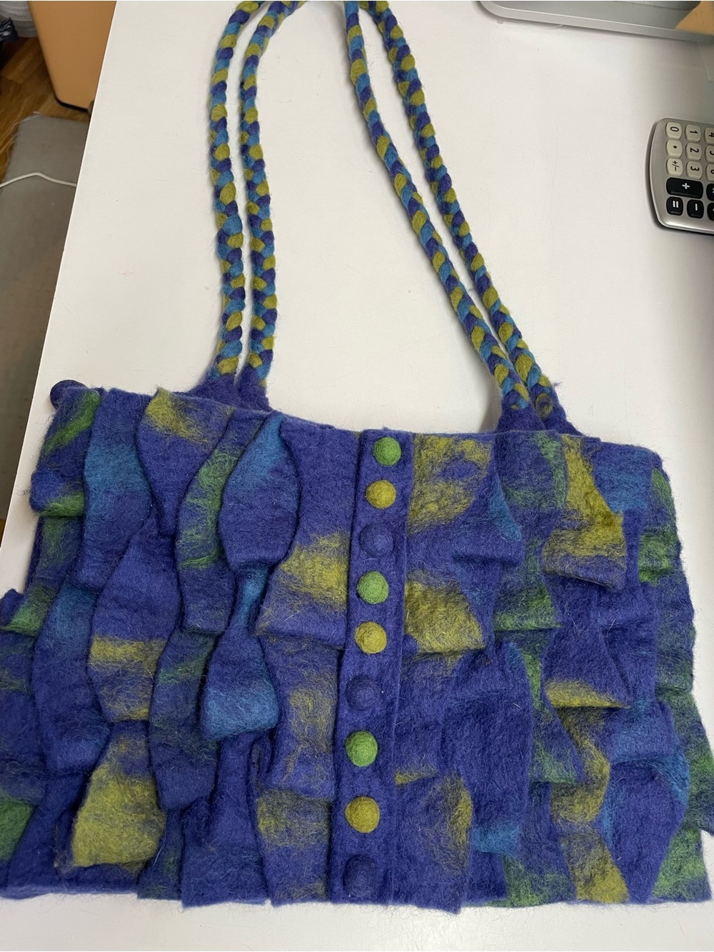 Rising Tide Felt Shoulder Bag in Blue and Green